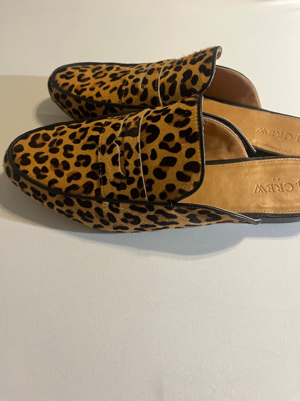 J. Crew Leopard-Print Haircalf Slip-On Loafers in Tan and Black - Picture 5 of 7